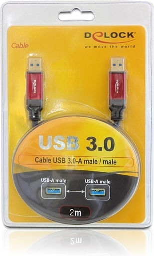 DeLock USB 3.0 Cablu USB-A - USB-A Negru 2m 82745
