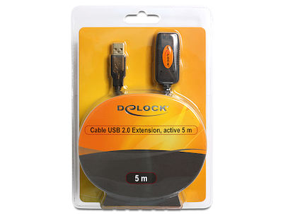 DeLock USB 2.0 Cable USB-A male - USB-A female Μαύρο 5m (82308)