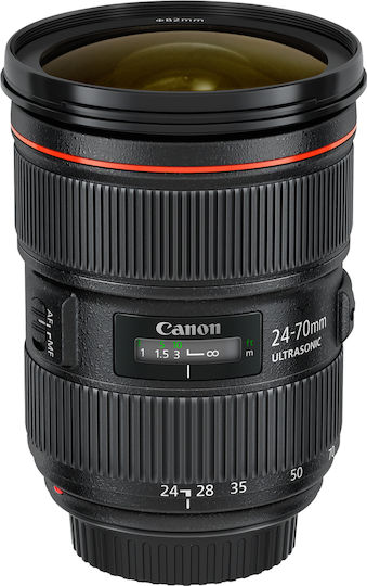 Canon Full Frame Φωτογραφικός Φακός 24-70mm f/2.8L USM II Standard Zoom για Canon EF Mount Μαύρος