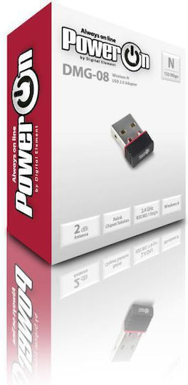 Power On DMG-08 Αντάπτορας Δικτύου USB με Ασύρματη Σύνδεση Wi-Fi 150Mbps