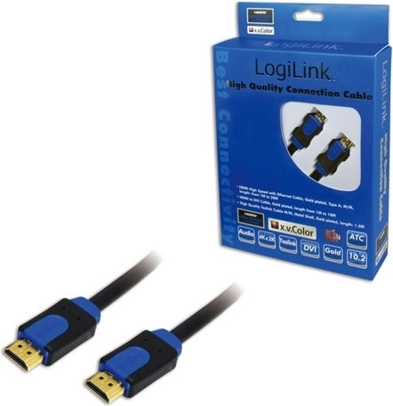 LogiLink HDMI 1.4 High Speed 1080p 120Hz Cable HDMI male - HDMI male 1m Μαύρο