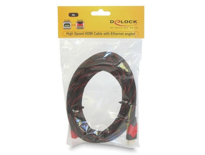 DeLock HDMI 2.0 Cable HDMI male - HDMI male 3m Μαύρο