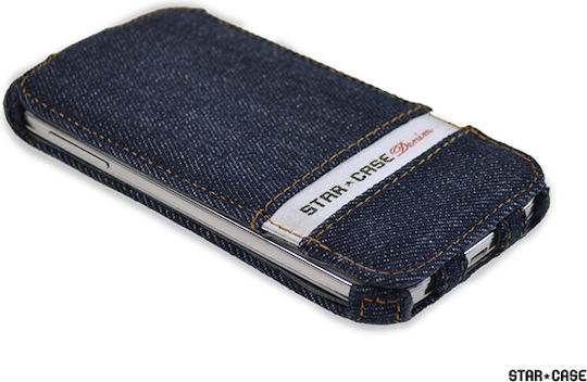 Star Case Roma Montone Vertical Flip Δερματίνης Μπλε (Galaxy S4)