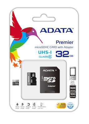 Adata Premier microSDHC 32GB Class 10 U1 V10 UHS-I με αντάπτορα