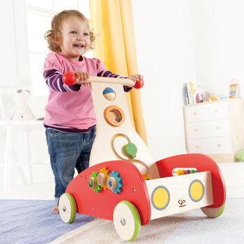 Hape Baby Push Walker with Activities Red
