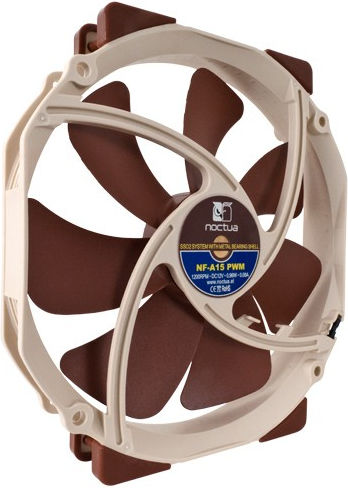 Noctua NF-A15 Вентилатор За Кутия 140мм (1200 Оборота / 67.98 CFM) Без Светодиодно Осветление И Свързване 4-Изводна ШИМ Кафяв