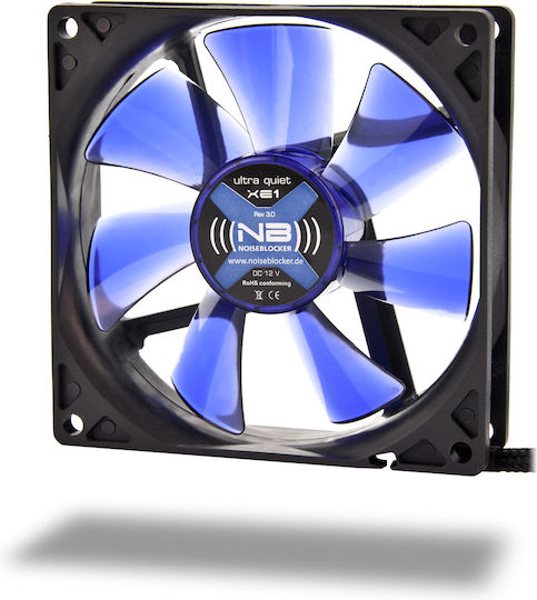 Noiseblocker BlackSilent XE1 Case Fan 92mm (1500rpm / 29.42cfm) Without LEDs Lighting and Connection 3-Pin
