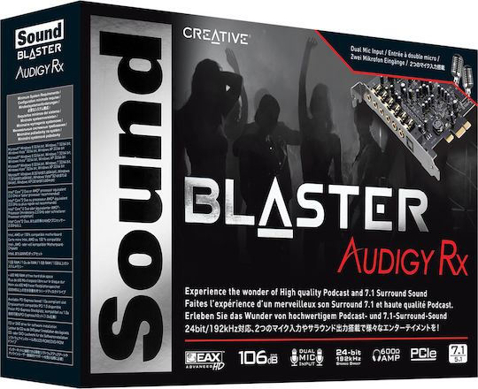 Creative Sound Blaster Audigy RX ​Εσωτερική PCI Express Κάρτα Ήχου 7.1