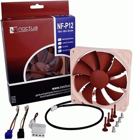 Noctua NF-P12 Case Fan 120mm (1300rpm / 70.75cfm) Χωρίς Led Φωτισμό και Σύνδεση 3-Pin / 4-Pin Molex Καφέ