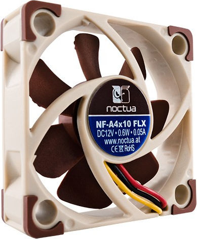 Noctua NF-A4X10 FLX Case Fan 40mm 4500rpm 8.2cfm Without LED Lighting and 3-Pin Connection Brown