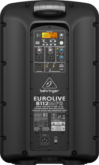 Behringer B112MP3 Αυτοενισχυόμενο Ηχείο PA 1000W με Woofer 12" 34.2x27x56.8εκ.