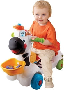 Vtech 3-in-1 Zebra Scooter Baby Walker Car Ride On for 6++ Months Multicolour