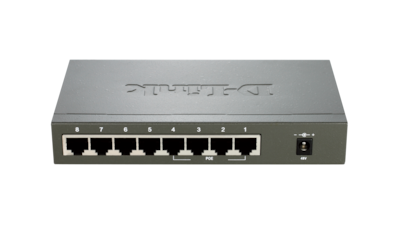 D-Link DES-1008PA Unmanaged L2 PoE Switch with 8 Ethernet Ports