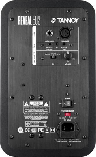 Tannoy Reveal 502 Ηχείo Studio Monitor 5" 75W (Τεμάχιο) Μαύρο
