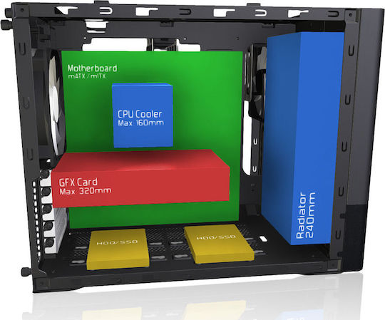 Fractal Design Node 804 Cube Κουτί Υπολογιστή με Πλαϊνό Παράθυρο Μαύρο
