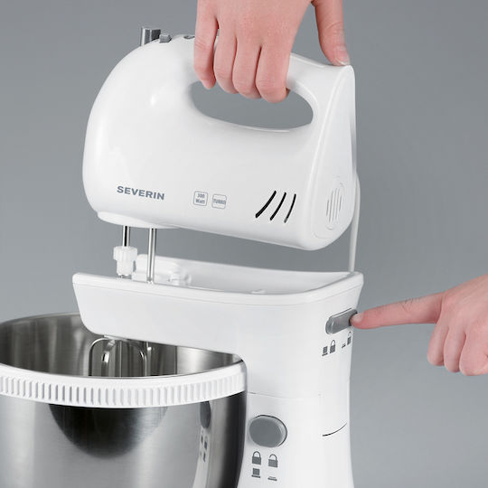 Severin HM 3816 Μίξερ με Inox Κάδο 3lt Λευκό 300W