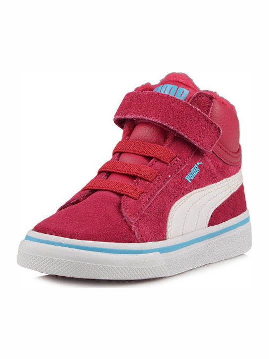 Παιδικά Sneakers High με Σκρατς Φούξια
