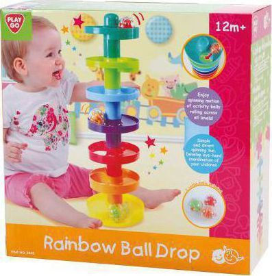 Playgo Stacking Toy Rainbow Ball Drop with Sounds for 12++ Months