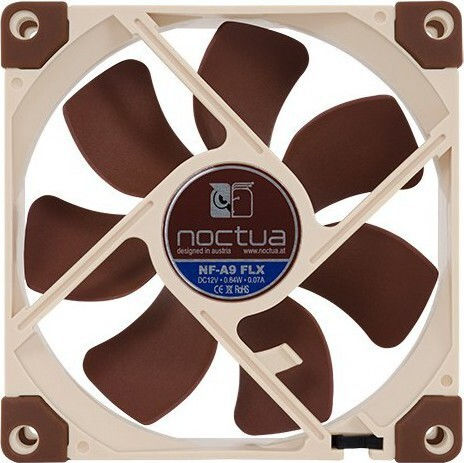 Noctua NF-A9 FLX Case Fan 92mm 1600rpm 38.02cfm Without LED Lighting and 3-Pin Connection Brown