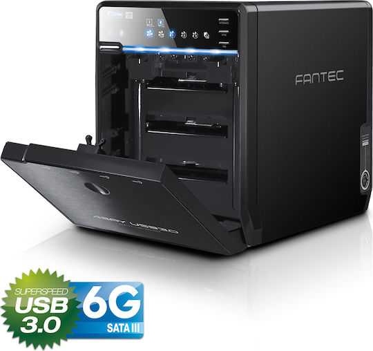 Fantec QB-35US3-6G Твърд диск кутия за 4 твърди дискове 3.5" SATA III с връзка USB 3.0 / eSATA в Черен цвят