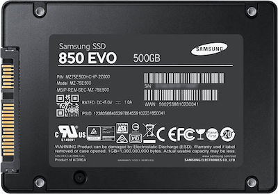 Samsung 850 Evo SSD 500GB 2.5'' SATA III MZ-75E500B/EU
