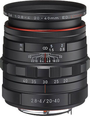 Pentax Crop Φωτογραφικός Φακός HD DA 20-40mm f/2.8-4 ED Limited DC WR Standard Zoom για Pentax K Mount Black