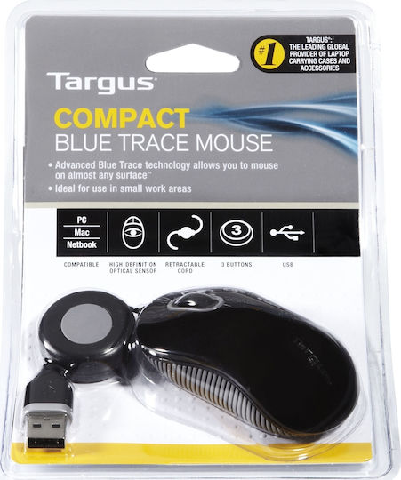 Targus AMU75EU Ενσύρματο Mini Ποντίκι Μαύρο