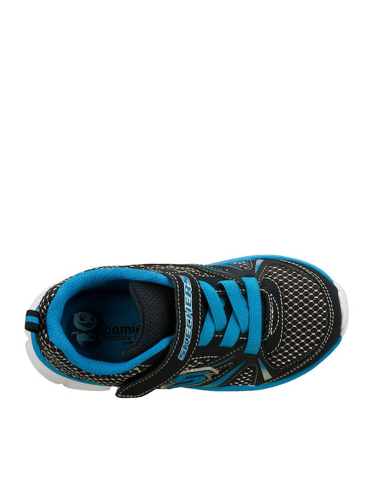 Kids Sports Shoes Running with Hoop & Loop Closure Black