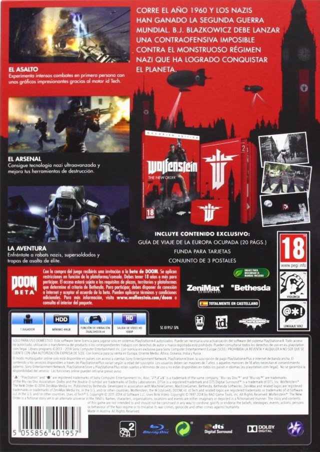 Wolfenstein new order коды ps4