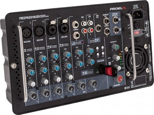 Proel FREEPASS10USB FREEPASS10USB Σετ με Αυτοενισχυόμενα Ηχεία PA με Woofer 10" 32x29x50εκ.