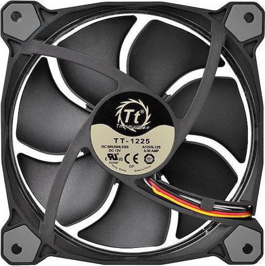 Thermaltake Riing 14 LED White Gehäuselüfter 140mm mit Weiß Beleuchtung und Verbindung 3-polig 1Stück Schwarz