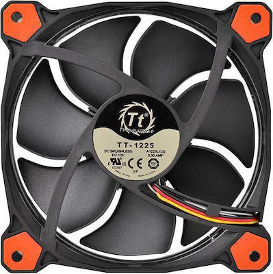 Thermaltake Riing 14 LED Red Gehäuselüfter 140mm mit Rot Beleuchtung und Verbindung 3-polig 1Stück Schwarz