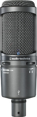 Audio Technica Πυκνωτικό Μικρόφωνο 3.5mm / USB AT2020USB Plus Τοποθέτηση Shock Mounted/Clip On Φωνής