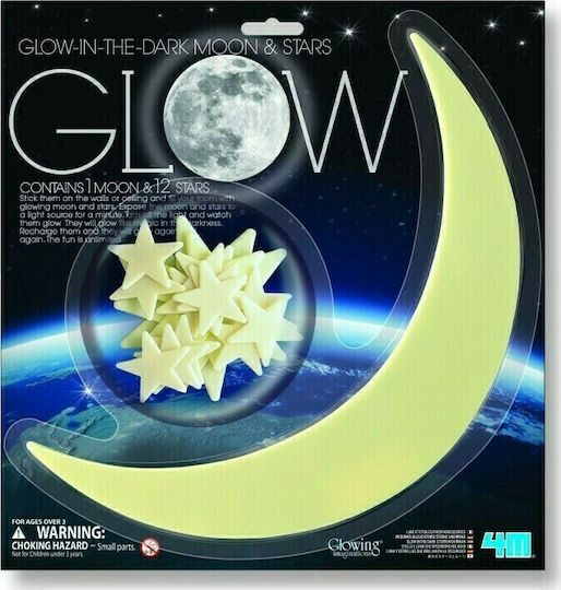 4M Kids Glow-in-the-Dark Wall Sticker Stars and Moon 5215 28x29cm 13pcs