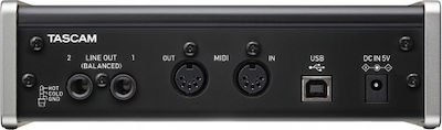 Tascam Εξωτερική Επαγγελματική Κάρτα Ήχου US-2x2 Συνδεσιμότητα USB
