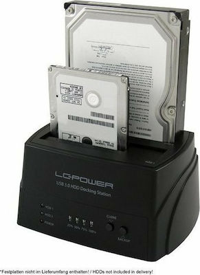 LC-Power LC-DOCK-U3 Docking Station pentru 2 Hard Disk-uri SATA 2.5" / 3.5" cu conectivitate USB 3.0 (LC-DOCK-U3)