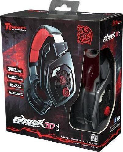 Thermaltake Esports Shock 3D 7.1 Over Ear Gaming Headset with USB Connectivity Red