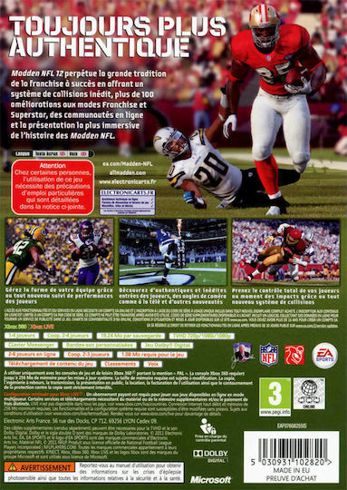Madden NFL 12 Xbox 360 Game