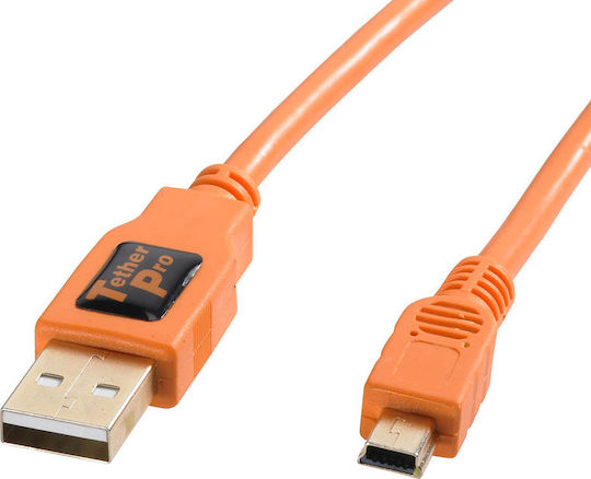 Tether Tools USB 2.0 Kabel USB-A-Stecker - Mini-USB-B-Stecker Orange 4.6m CU5451