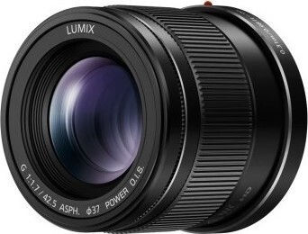 Panasonic Crop Camera Lens Lumix G 42.5mm f/1.7 Power OIS Standard / Telephoto for Micro Four Thirds (MFT) Mount Black