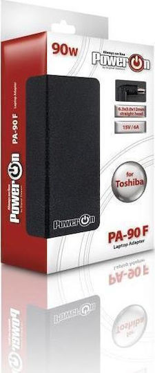 Power On PA-90F Φορτιστής Laptop 90W 15V 6A για Toshiba χωρίς Καλώδιο Τροφοδοσίας
