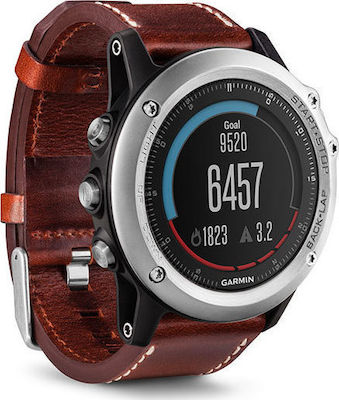 Garmin Fenix 3 Sapphire (Silver Leather Band Performer Bundle)