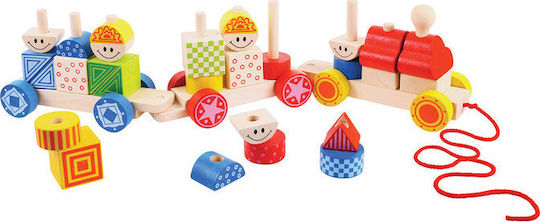 Big Jigs Дърпаща играчка Build Up Train от дърво за 12++ месеца