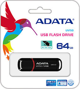 Adata DashDrive UV150 64GB USB 3.0 Stick Schwarz