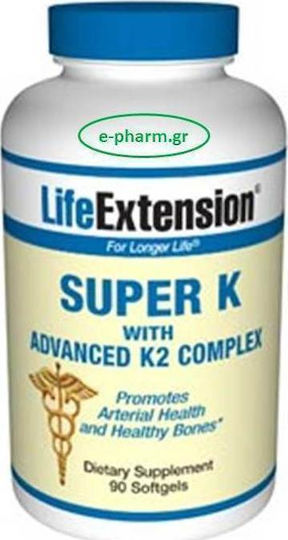 Life Extension Super K with Advanced K2 Complex Vitamin for Bone Health 90 softgels