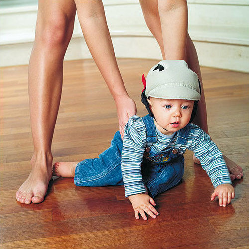 OK Baby No Shock Προστατευτικό Κεφαλής από Ύφασμα σε Μπεζ Χρώμα