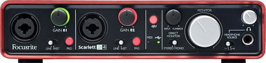 Focusrite Scarlett 2i4 Scarlett 2i4 External Professional Sound Card Connectivity USB to PC