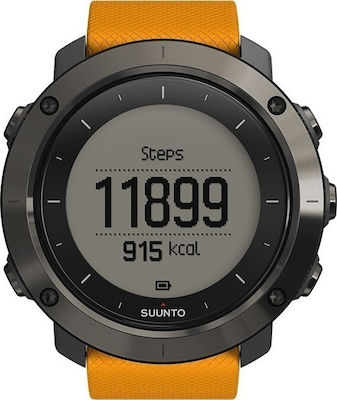 Suunto Traverse Stainless Steel 50mm Waterproof Smartwatch (Amber)