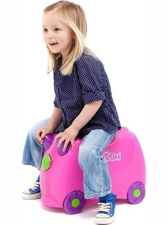 Trunki Trixie Детски Кабинен Твърд Куфар за Пътуване Розов с 4 Колела Височина 31см