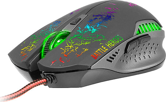 Tracer Battle Heroes Gunner RGB Gaming Gaming Maus Schwarz